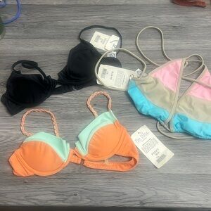 Lot of 3 new Ritchie and Pan Dulce bikinis tops tops  for women size 5/6